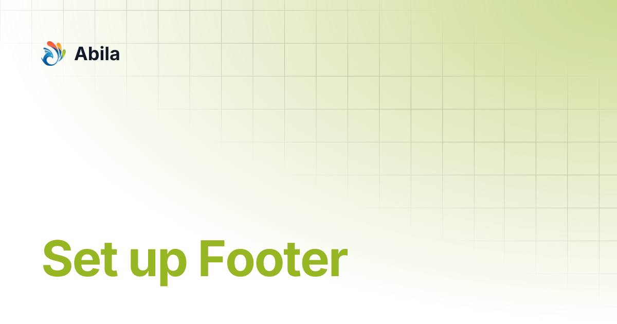 Set up Footer | Abila