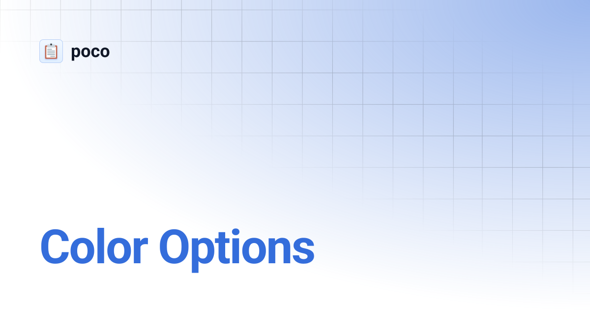 Color Options | poco