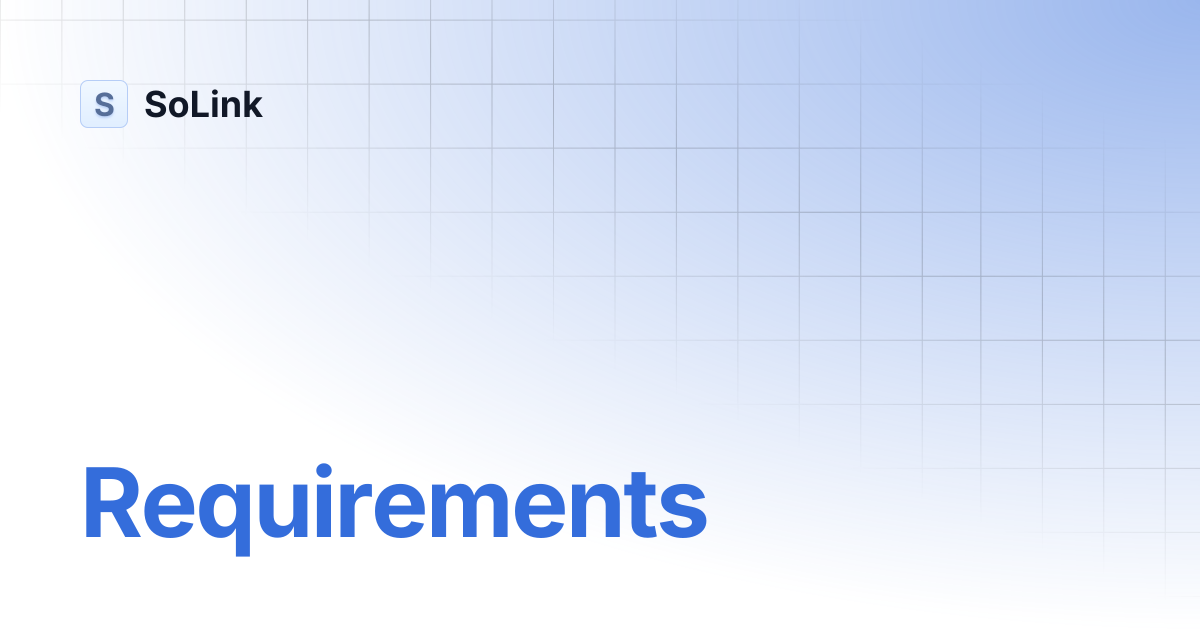 Requirements solink