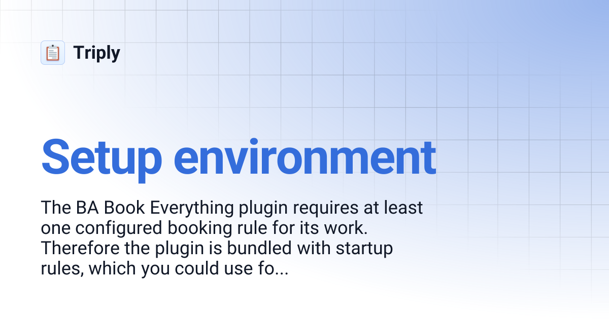Setup environment | Triply
