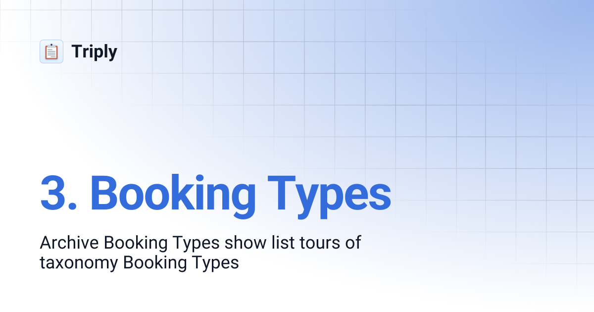 3. Booking Types | Triply