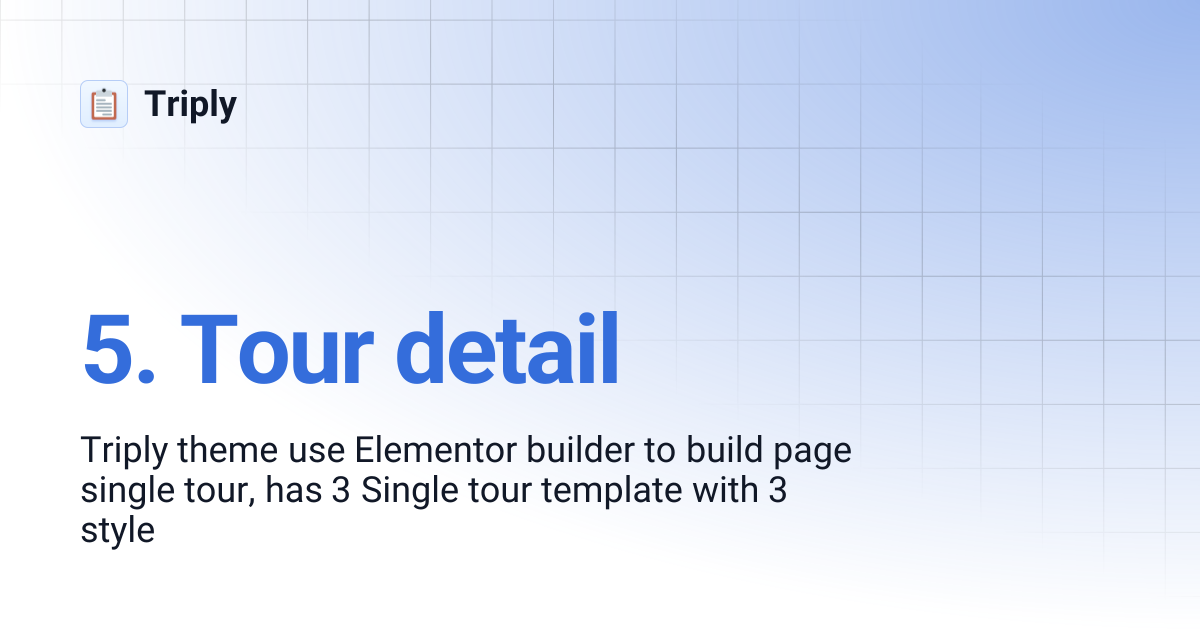 5. Tour detail | Triply